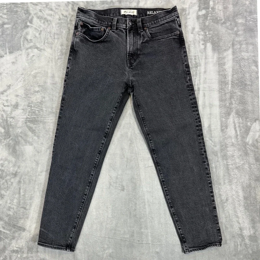 Madewell Relaxed Taper Jeans Men's Size 30x30 Charcoal Black Faded